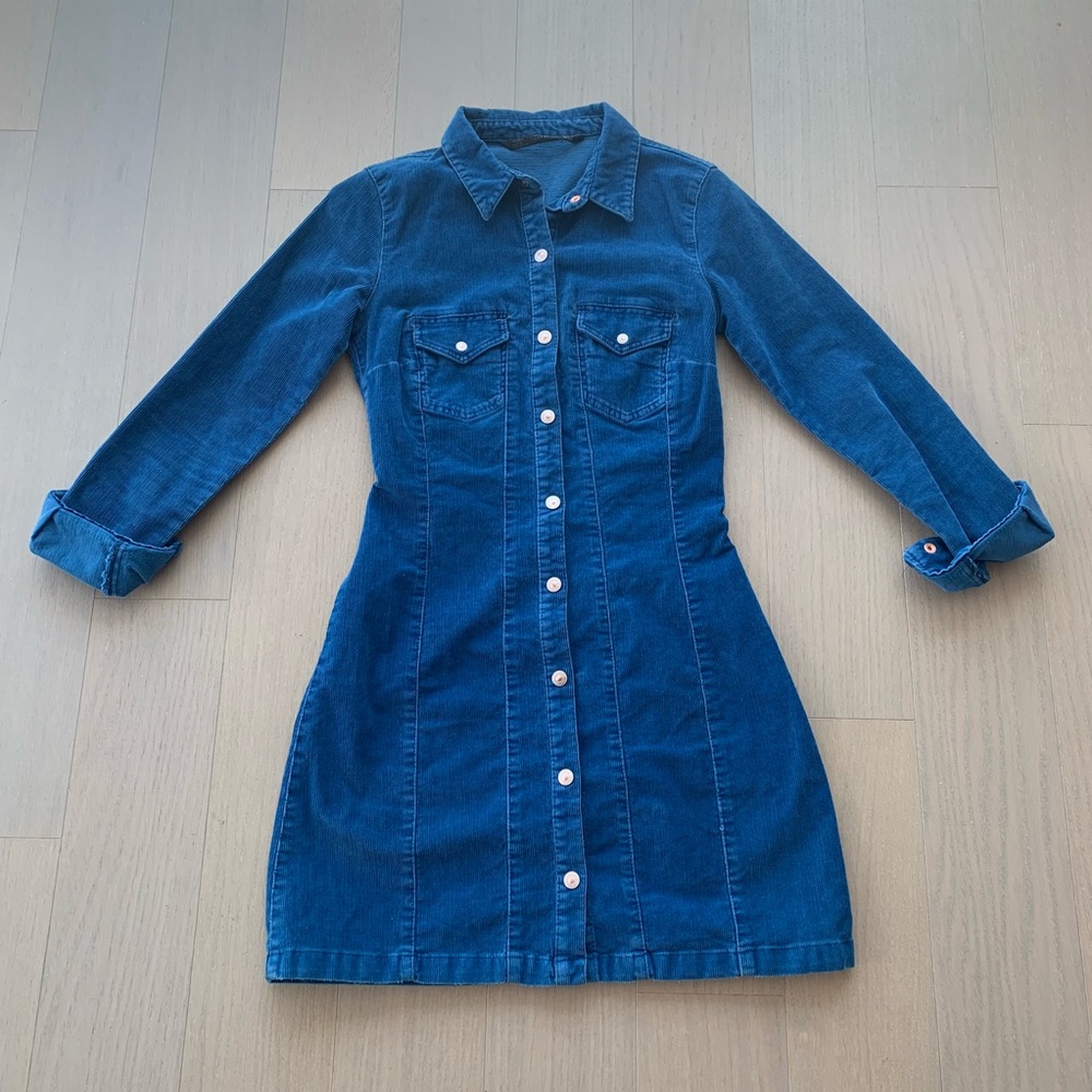 Zara corduroy shirt dress